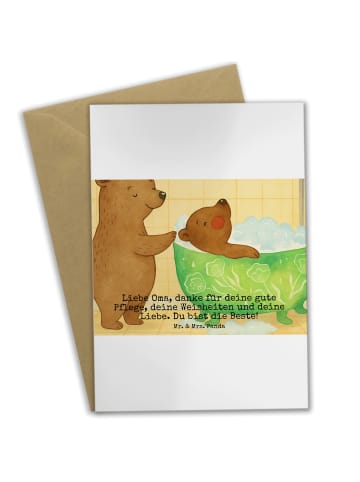 Mr. & Mrs. Panda Glückwunschkarte Oma Baden Design mit Spruch in Weiß