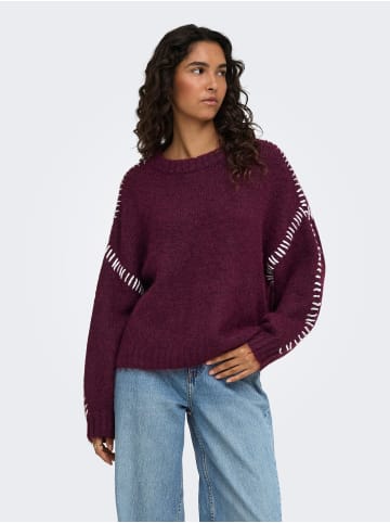 JDY Strickpullover in Winetasting