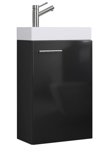 VCM  2-tlg. Gäste WC Waschplatz Waschtisch schmal Slito in Schwarz