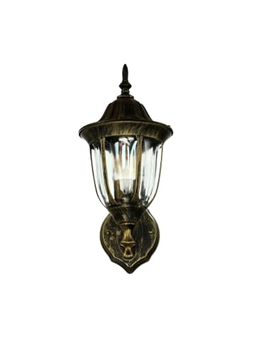 Licht-Erlebnisse Außen Wandlampe (B)16.5 x (H)35 cm in Gold Antik