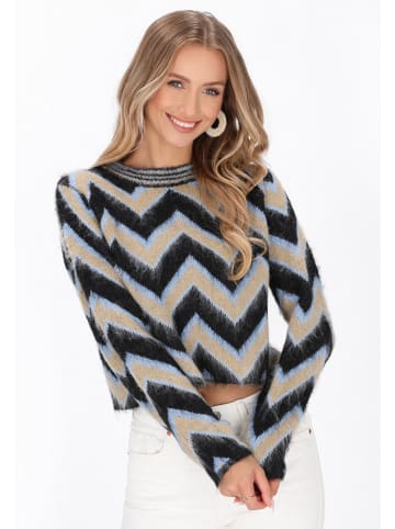 IZIA Women Sweater in black multicolor