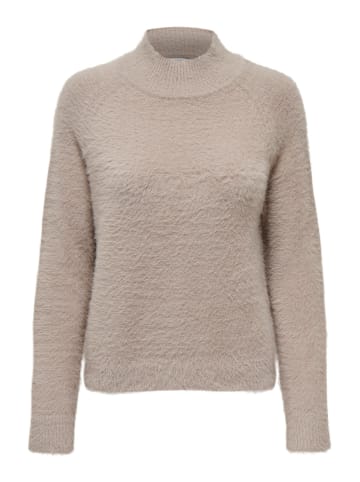 JACQUELINE de YONG Pullover Flauschiger Stehkragen Sweater Gestrickt JDYJOLA in Beige