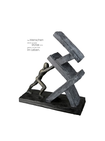 GILDE Skulptur "Holding" in Bronze/ Anthrazit - H. 23,5 cm - B. 22 cm