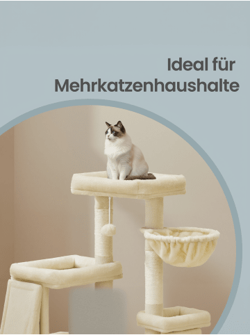 Feandrea Katzenbaum Clawfy in Beige - (B)58.9 x (H)85.8 x (T)92.5 cm
