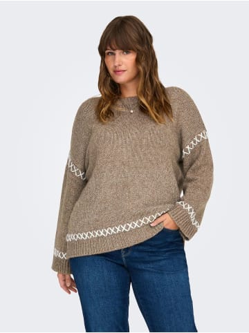 ONLY Carmakoma Strickpullover in Malt Ball