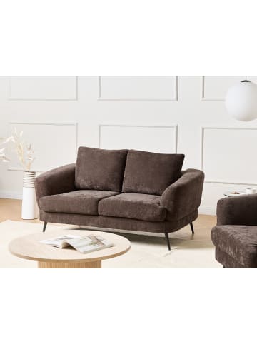 Beliani 2-Sitzer Sofa KJAER in Braun/Schwarz - (W) 155 x (H) 100 x (L) 100 cm