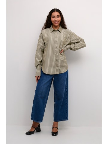 Kaffe Langarm - Hemd KAjerrie in Brown melange, white stripe