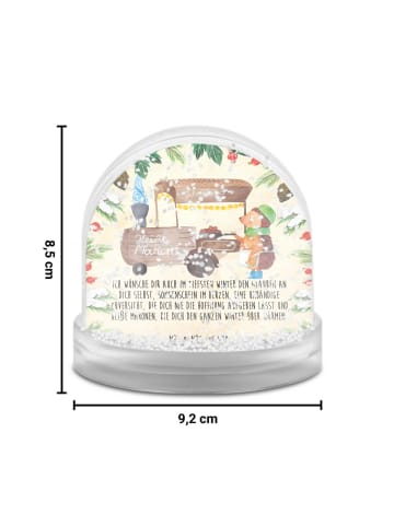 Mr. & Mrs. Panda Schneekugel Igel Maronen mit Spruch in Naturpapier