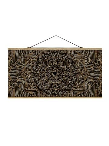 WALLART Stoffbild - Mandala Stern Muster gold schwarz in Gold