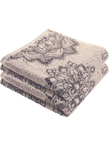 Erwin Müller Frottier, Jacquard Handtuch 2er-Pack Bühl in beige/grau