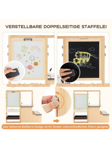 COSTWAY 6 in 1 Standtafel Set ab 3 Jahren in Braun