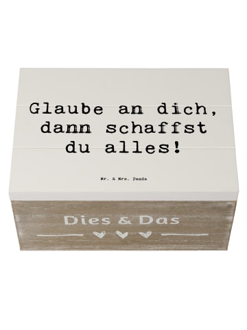 Mr. & Mrs. Panda Aufbewahrungsbox Spruch Angst überwinden mit Sp... in Weiß