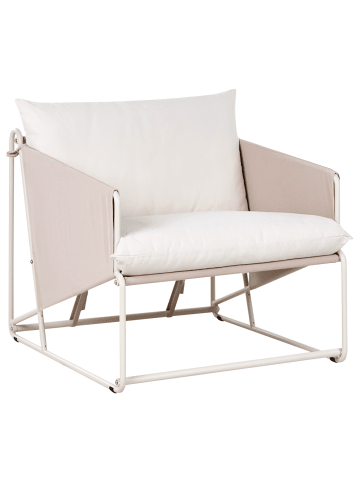 Beliani Gartenstuhl PONTE in Beige/Grau - (W) 89 x (H) 88 x (L) 94 cm