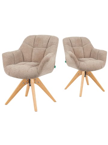 DUBI Möbel 2er-Set: Drehstuhl Mika-Nele in Beige - (B)65 x (H)81 x  (T)66 cm