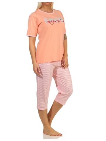 NORMANN CapriSchlafanzug Hose "New York City Loving" - 65216 in apricot