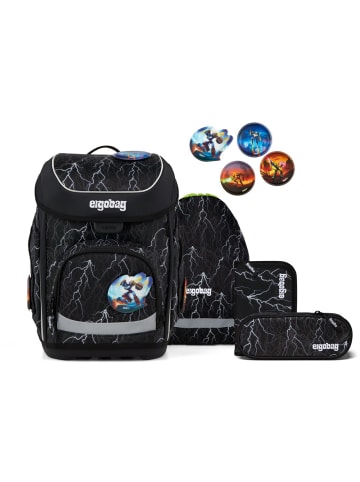 Ergobag Cubo Schulranzen Set 5-tlg. Super ReflektBär in schwarz