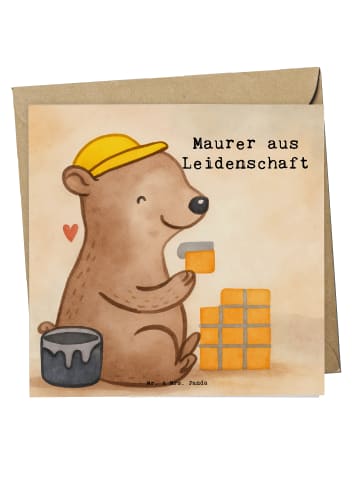Mr. & Mrs. Panda Einladungskarte Maurer Leidenschaft Design mit ... in Weiß