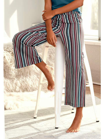 s.Oliver Pyjamahose in petrol-weinrot-gestreift