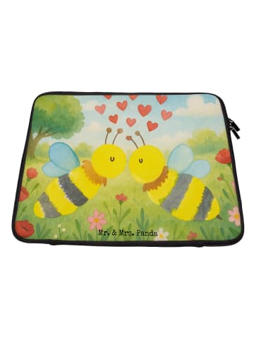 Mr. & Mrs. Panda Laptop Tasche Biene Liebe Design ohne Spruch in Weiß