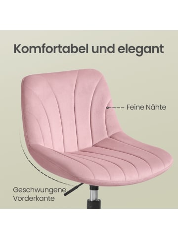 VASAGLE Barhocker Tyra in Rosa - (B)46.5 x (H)(65.5-77.5) x (T)43 cm