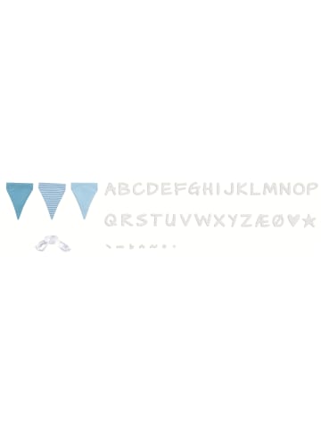 Goki Buchstabenwimpelkette blau, mit 10 Wimpeln - ab 3 Jahren