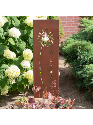 UNUS Gartenschild Rost Pusteblume in Braun