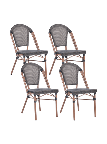 Beliani 4er-Set Gartenstuhl RIFREDDO in Grau/Braun