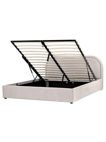 Beliani Doppelbett QUILLIEN in Beige/Grau - (W) 172 x (H) 91 x (L) 217 cm