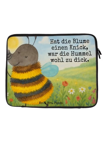 Mr. & Mrs. Panda Laptop Sleeve Hummel flauschig Design mit Spruch in Weiß