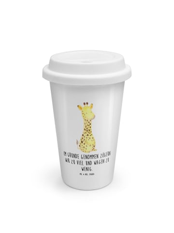 Mr. & Mrs. Panda Thermobecher To Go Giraffe Zufrieden mit Spruch in Weiß