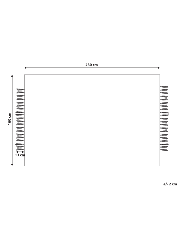 Beliani Geflochtener Teppich KARKIN in Beige - (W) 160 x (H) 1.5 x (L) 230 cm