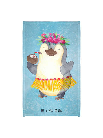 Mr. & Mrs. Panda Gästehandtuch Pinguin Kokosnuss ohne Spruch in Eisblau