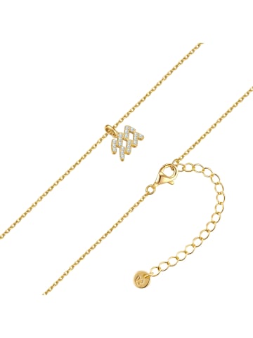 Glanzstücke München Kette Sternzeichen Wassermann aus Sterling Silber mit Zirkonia in gelbgold
