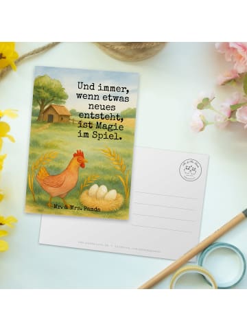Mr. & Mrs. Panda Postkarte Huhn Stolz Design mit Spruch in Weiß