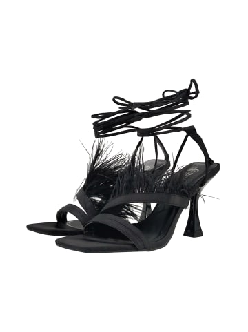 faina Damen Sandale Mit Federn in Schwarz