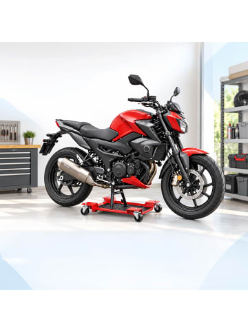 relaxdays Motorrad-Rangierhilfe in Rot - (B)43 x (H)8 x (T)56 cm