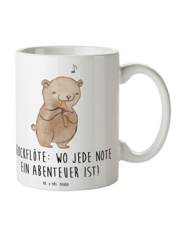 Mr. & Mrs. Panda Henkelbecher Abenteuer Blockflöte mit Spruch in Weiß