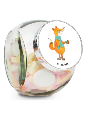 Mr. & Mrs. Panda Glasdose Fuchs Keks ohne Spruch in Weiß