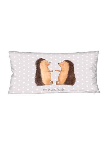 Mr. & Mrs. Panda Couchkissen Igel Liebe ohne Spruch in Grau Pastell