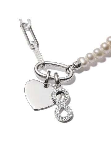 Thomas Sabo Charm-Anhänger Infinity-Zeichen Mit Steinen Connect in silber, weiß