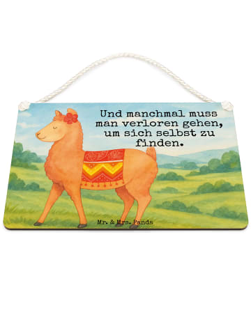 Mr. & Mrs. Panda holzbild Alpaka Stolz Design mit Spruch in Weiß