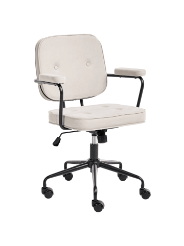 Beliani Bürostuhl PAWNEE in Beige/Schwarz - (W) 62 x (H) 88 x (L) 43 cm