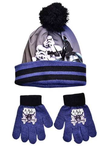 Star Wars 2-tlg. Winter Set: Star Wars Mütze & Handschuhe in Dunkelblau