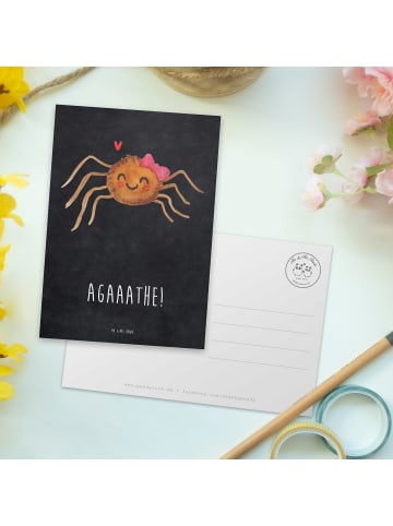 Mr. & Mrs. Panda Postkarte Spinne Agathe Freude mit Spruch in Kreidetafel