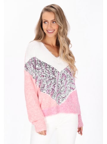 IZIA Women Sweater in offwhite pink