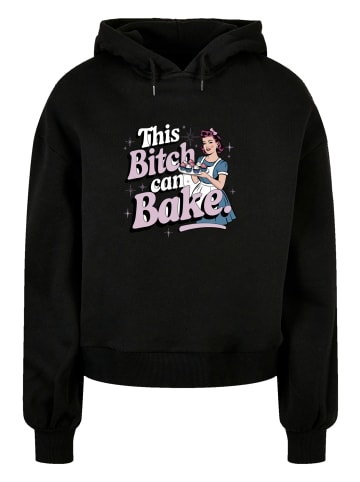 F4NT4STIC Oversized Hoodie Vintage Pin Up Bäckerin in schwarz