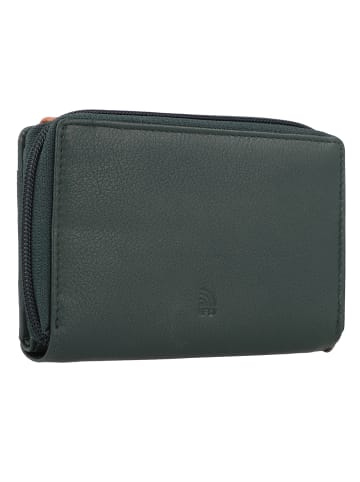 Greenburry Nappa Geldbörse RFID Schutz Leder 14 cm in green-tan