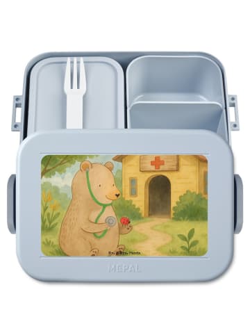 Mr. & Mrs. Panda Lunchbox Bär Arzt Design ohne Spruch in Blau Pastell