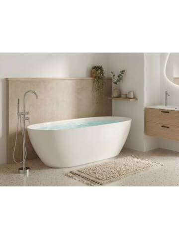 Beliani Freistehende Badewannen CEDROS in Weiß - (W) 75 x (H) 59 x (L) 170 cm