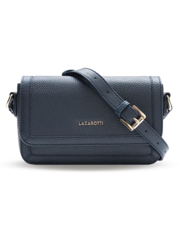 Lazarotti Bologna Leather Umhängetasche Leder 21 cm in navy